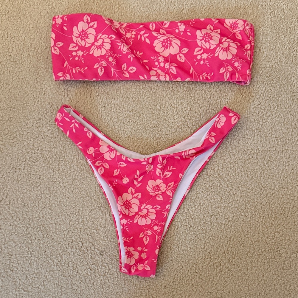 SHEIN Pink Floral Bikini Set